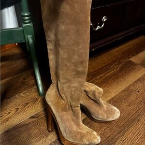 MICHAEL Michael Kors Tan Suede Heeled Boots